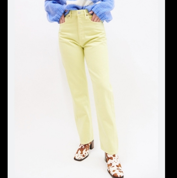 Agolde 90's straight jeans limoncello size 26 - Picture 3 of 13